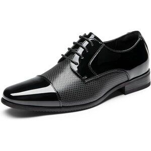 Bruno Marc Men's Black Tuxedo Shoe Slip on Classic Patent Velvet Leather Loafers
